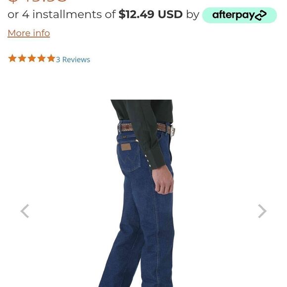 Wrangler 42x32 Blue Slim Straight Jeans with Classic Stitching - Picture 10 of 11